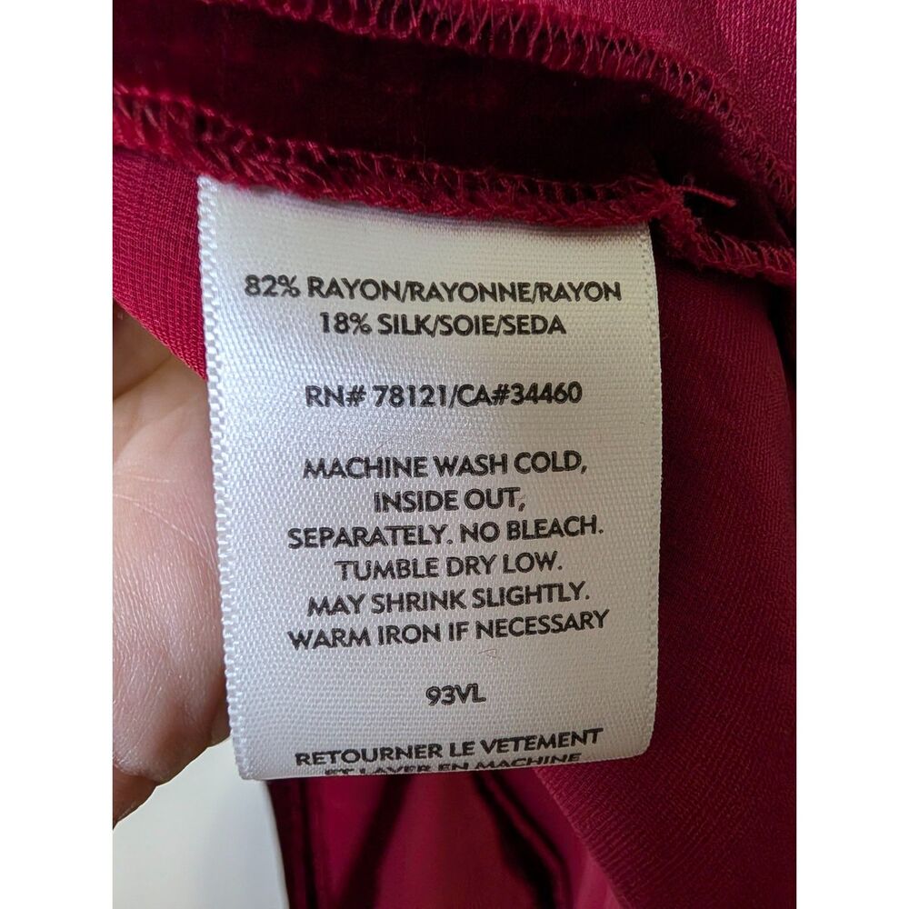 Vintage Eileen Fisher Velvet Skirt XL, Silk Blend Burgundy Cocktail Party Whimsi - Picture 6 of 6